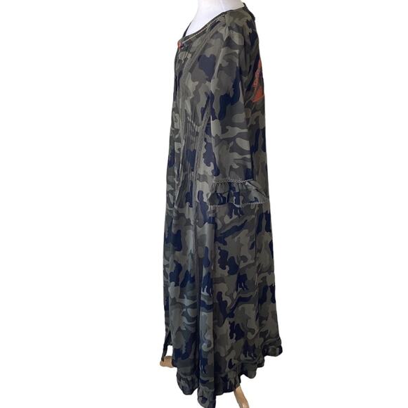 Z&L Europe Camo Embroidered Duster Maxi Dress Size Small - Picture 5 of 15